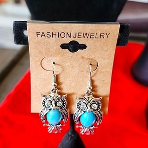 Turquoise Owl Earrings